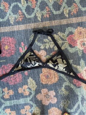 Prana green floral bikini top small